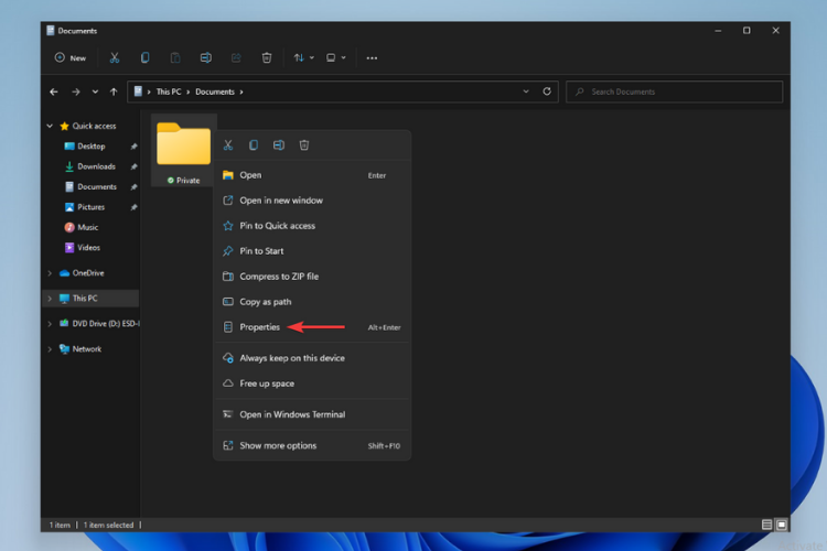 Folder - Properties