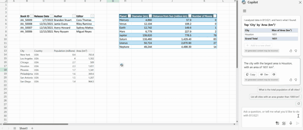 Copilot in excel 3